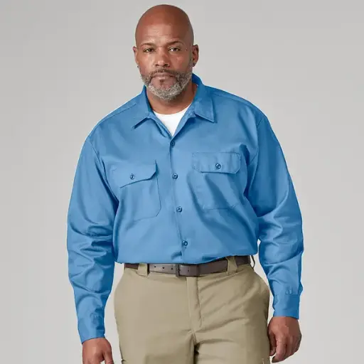 [5574] CAMISA DE TRABAJO DICKIES M/L 5574 (AZULCLARO, 2XL)