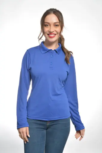 PLAYERA POLO MOD FIT BE FRESH MANGA LARGA DAMA